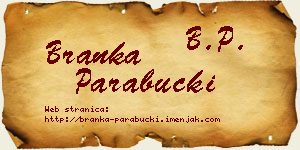 Branka Parabucki vizit kartica